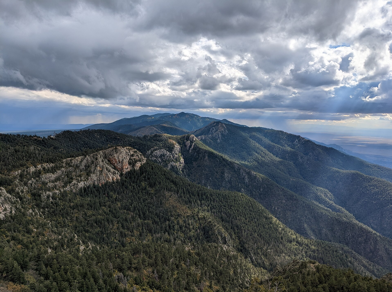 Capilla Peak, Manzano Mountains, looking towards Belen